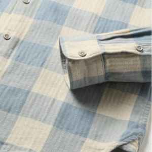 Men Windowpane Checked Slim Fit Cotton Linen Shirt